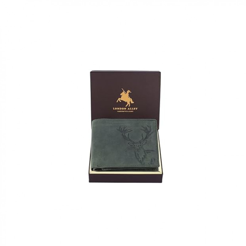 Vintage Green RFID Blocking Men's Leather Wallet