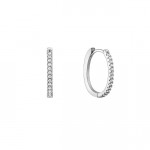 Silver Rose Gold 18k gold Plated Zircon Hoop Earrings Semi Hoops