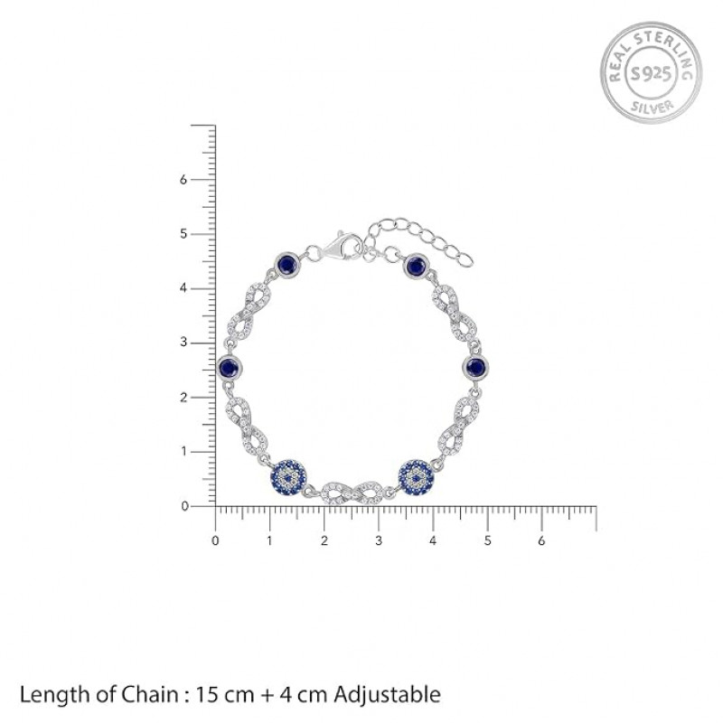 Silver Infinity Evil Eye Bracelet