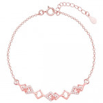 Silver Rose Gold 18k Gold Plated Interlocked Heart Duo Bracelet Ring