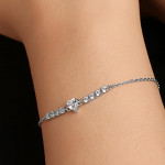 Silver Heart Pendant Earrings Chain Bracelet Ring for Women