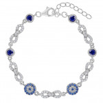 Silver Infinity Evil Eye Bracelet