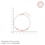 Silver Rose Gold 18k Gold Plated Interlocked Heart Duo Bracelet Ring