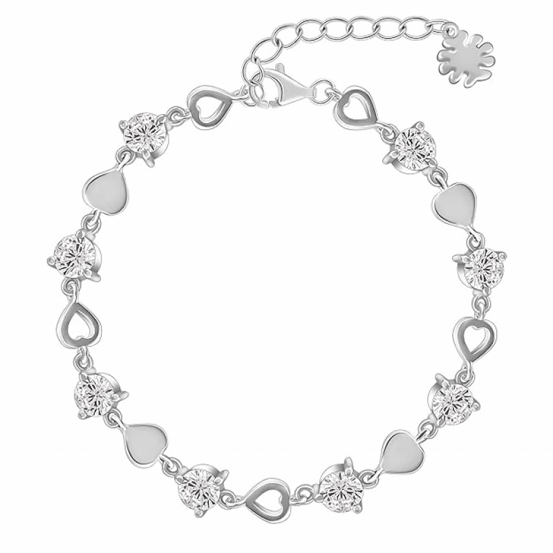 Silver Heart Lock Bracelet Anklet Pendant with Link Chain