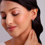 Silver Rose Gold 18k gold Plated Zircon Hoop Earrings Semi Hoops