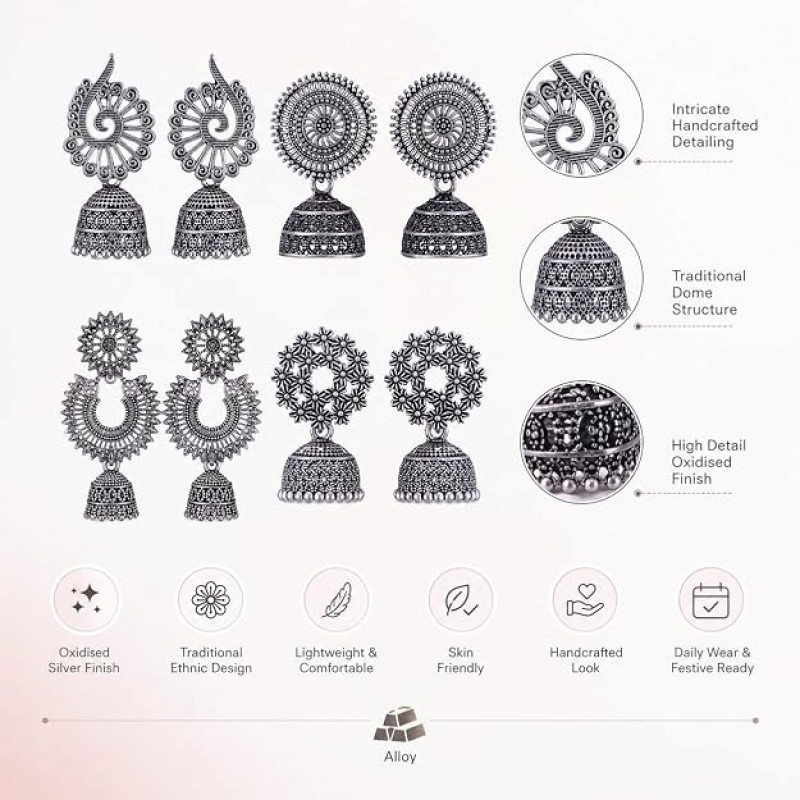 Earrings for women Combo chandbali pear