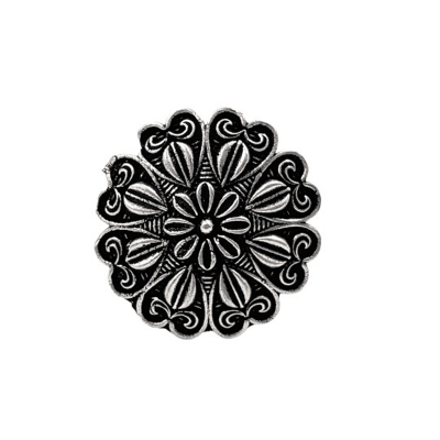 Silver-Plated Oxidised Adjustable Finger Ring