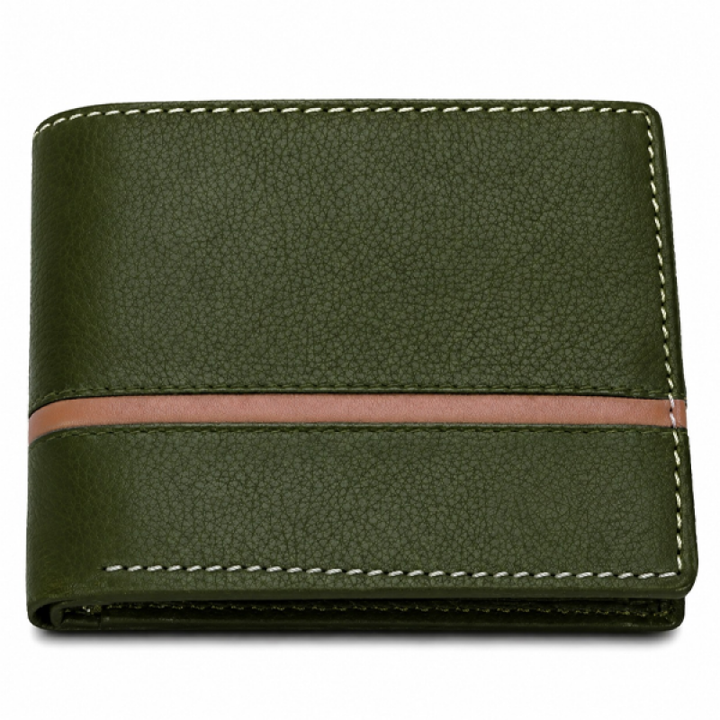 Olive Leather Wallet for Men