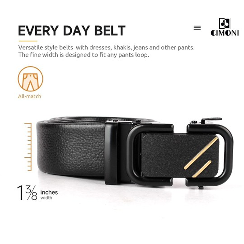 Men Slider Buckle Formal Belt